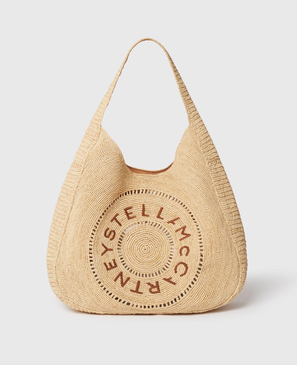 stella Logo Raffia Slouchy Large Tote Bag