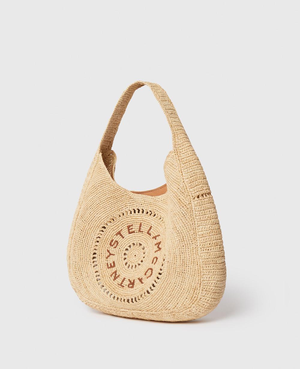 Stella Logo Raffia Slouchy Medium Tote Bag