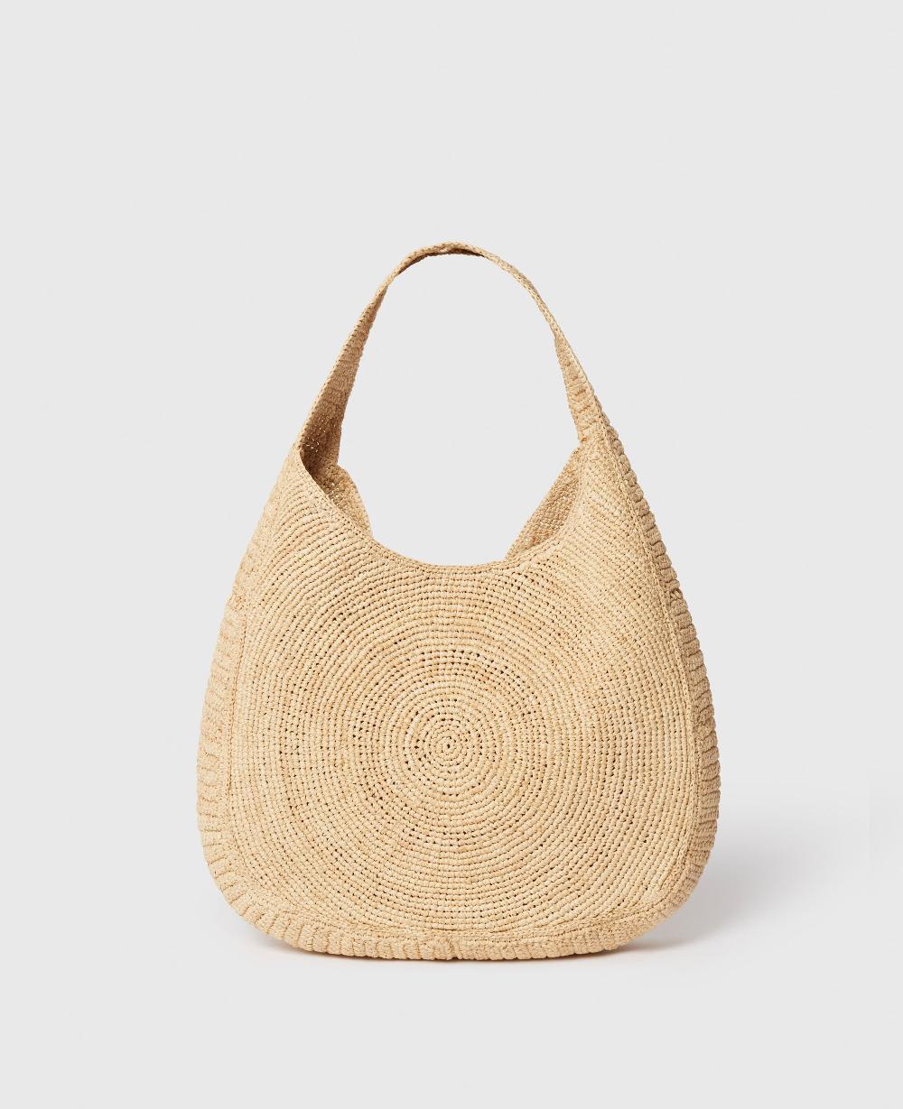 Stella Logo Raffia Slouchy Medium Tote Bag