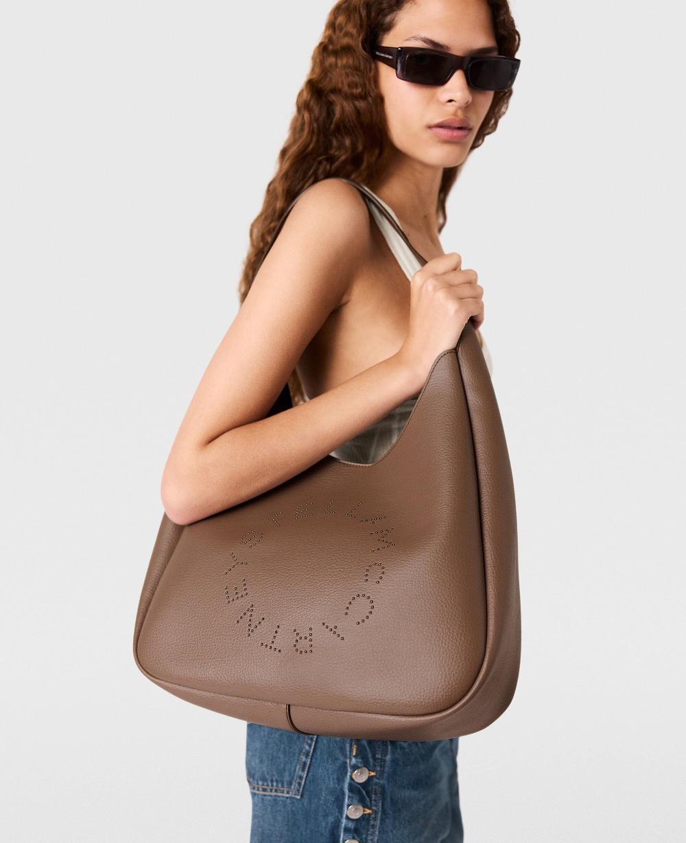 Stella Logo Studded Large Hobo Bag