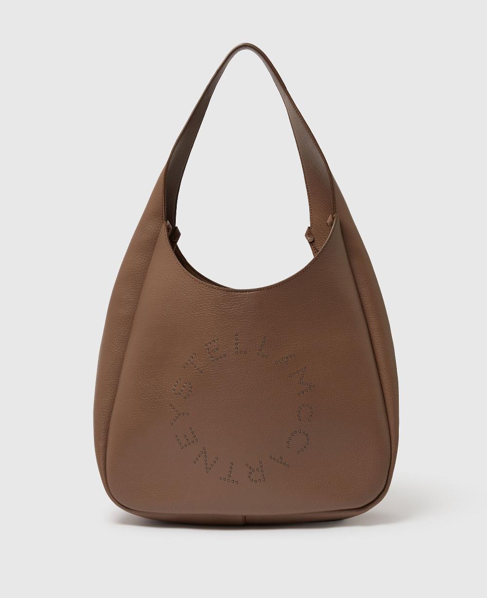 stella Logo Studded Large Hobo Bag