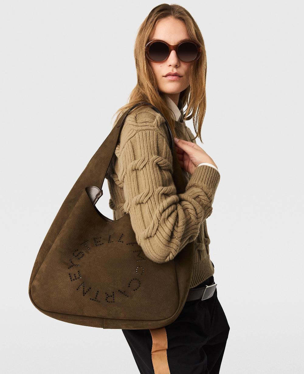 Stella Logo Suede Large Hobo Bag