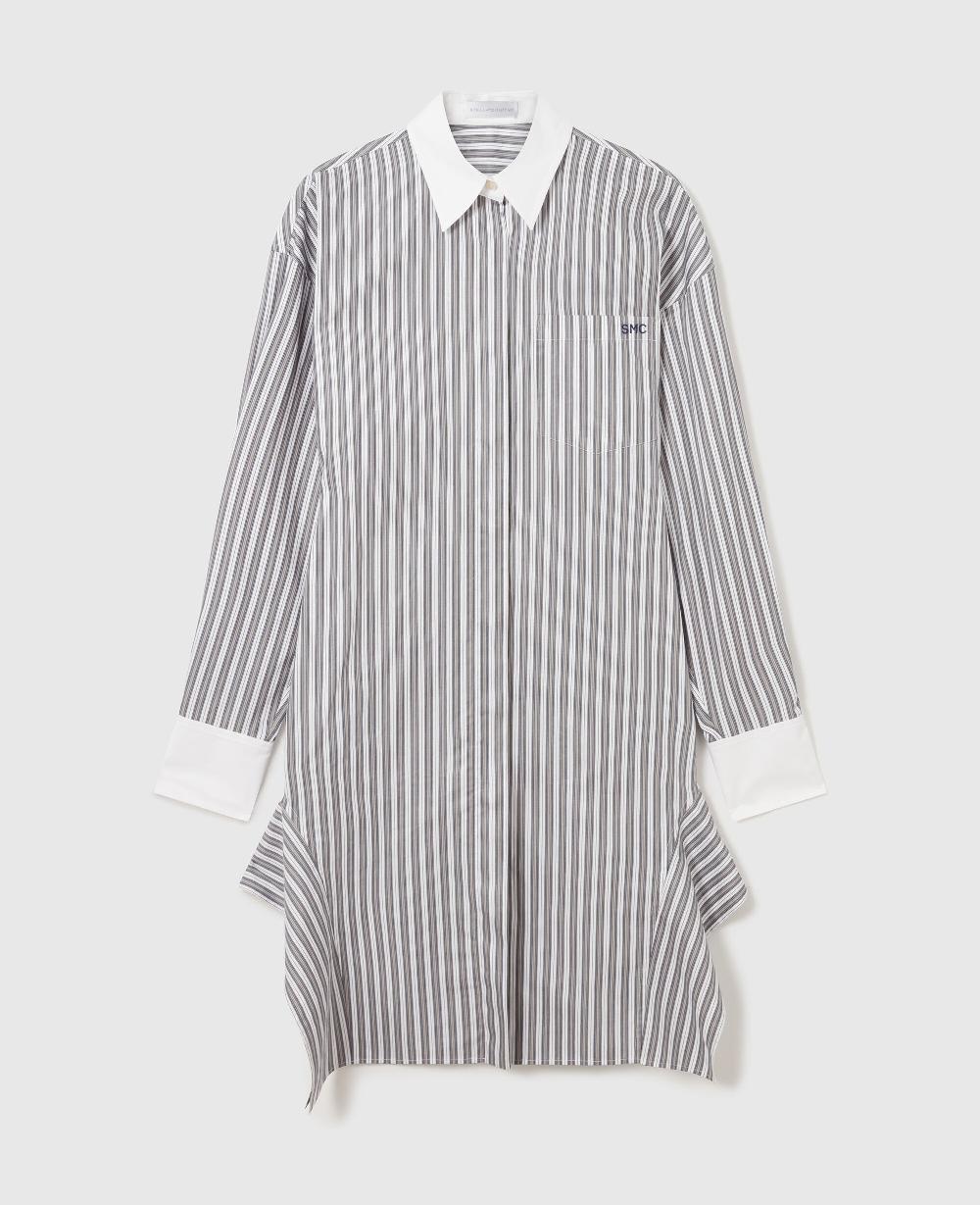 stella Long-Sleeve Pinstripe Shirt Dress