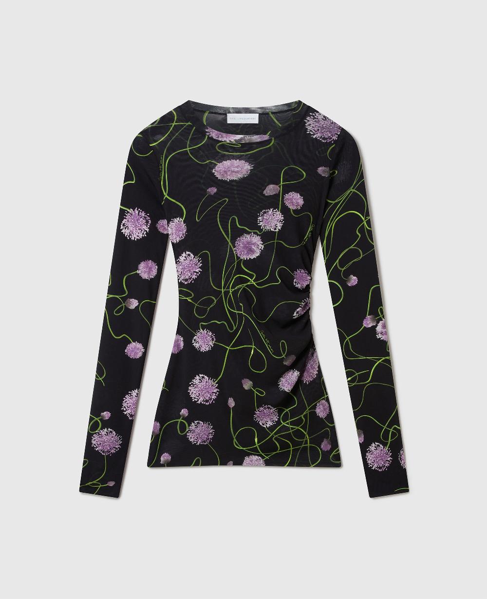 stella Mesh Twisted Floral Top