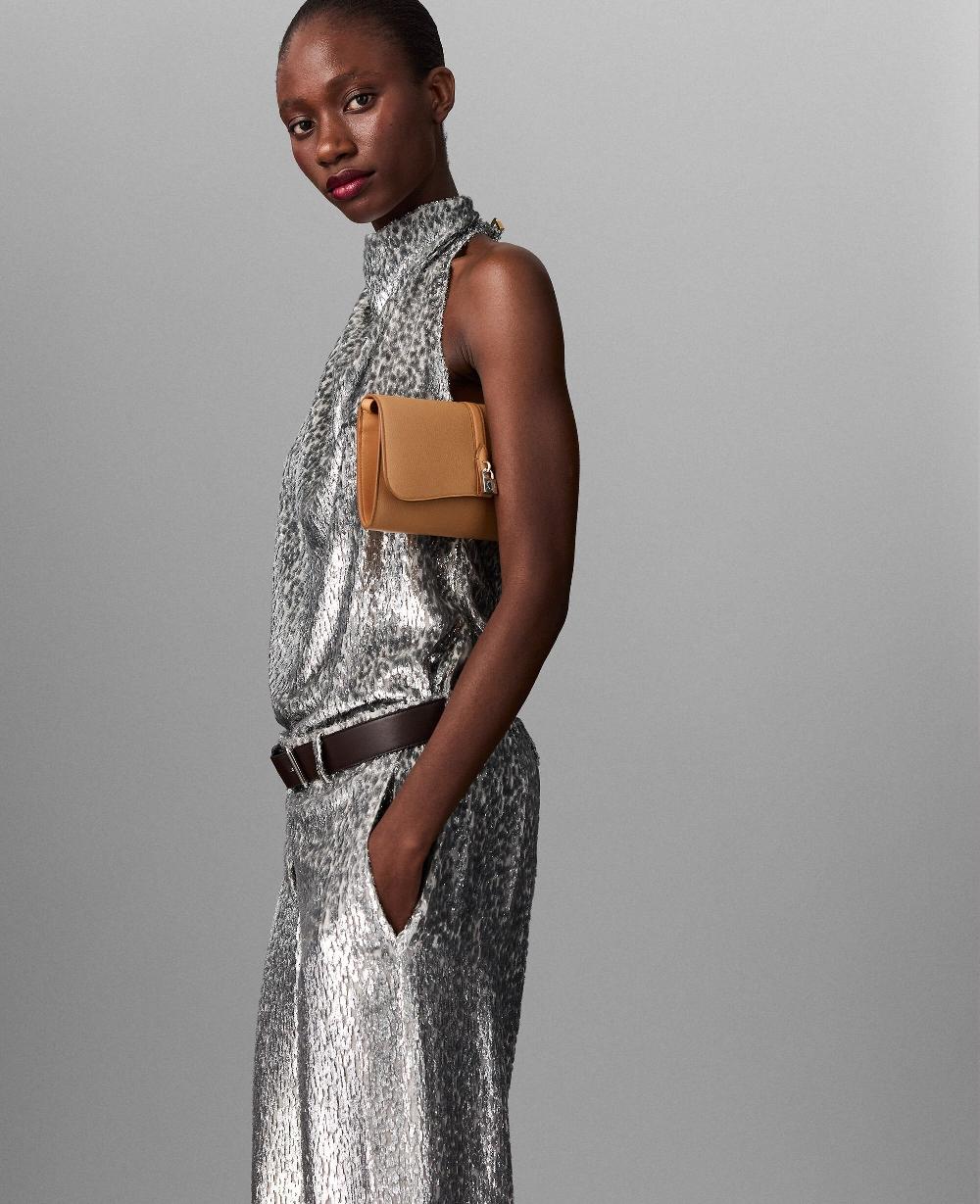 Stella Metallic Velvet Halterneck Top