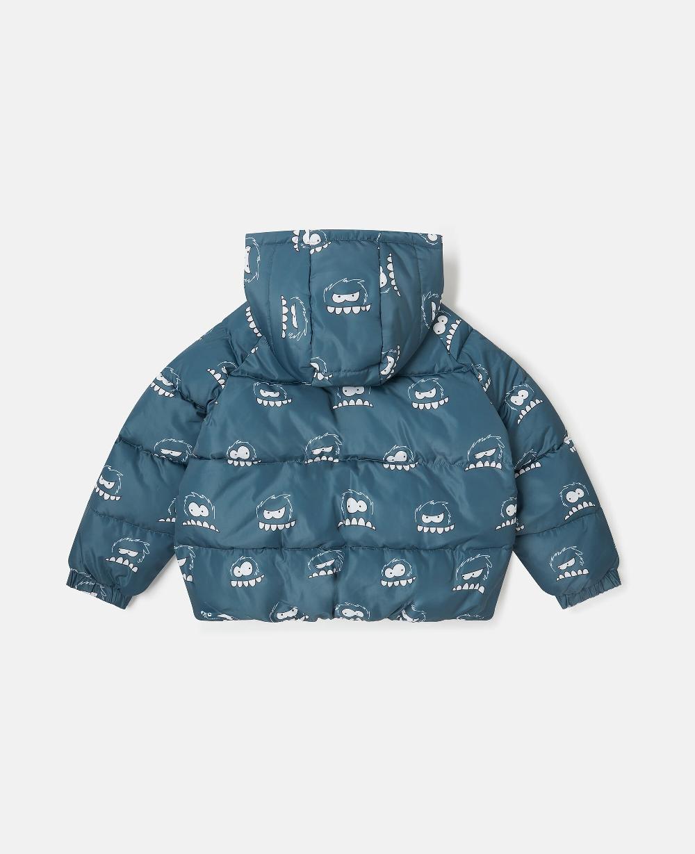 Stella Monster Print Hooded Puffer Coat