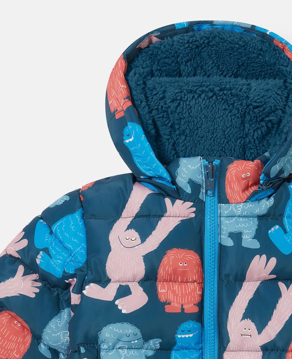 Stella Monster Print Hooded Puffer Coat