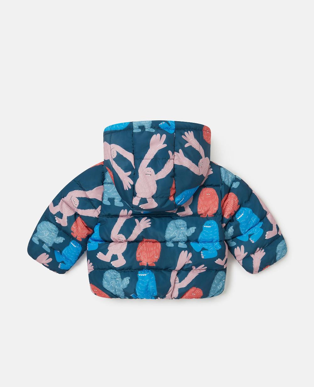 Stella Monster Print Hooded Puffer Coat