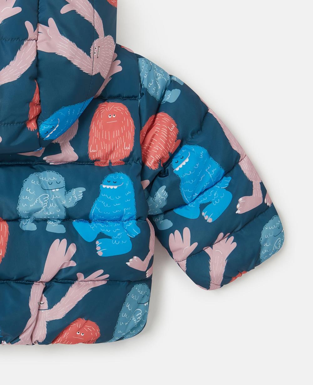 Stella Monster Print Hooded Puffer Coat