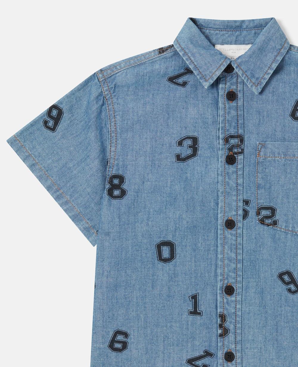 Stella Numbers Print Denim Shirt