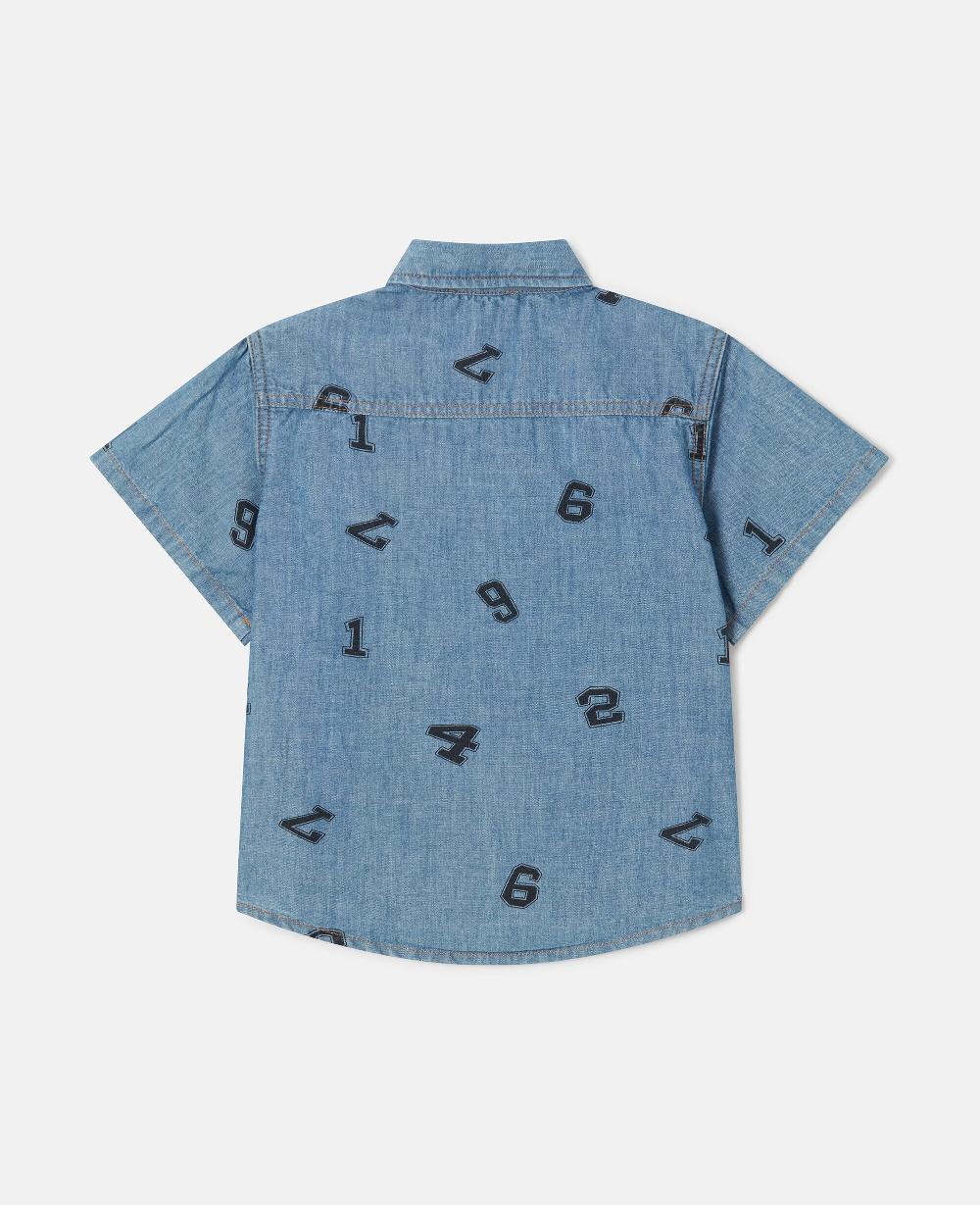 Stella Numbers Print Denim Shirt
