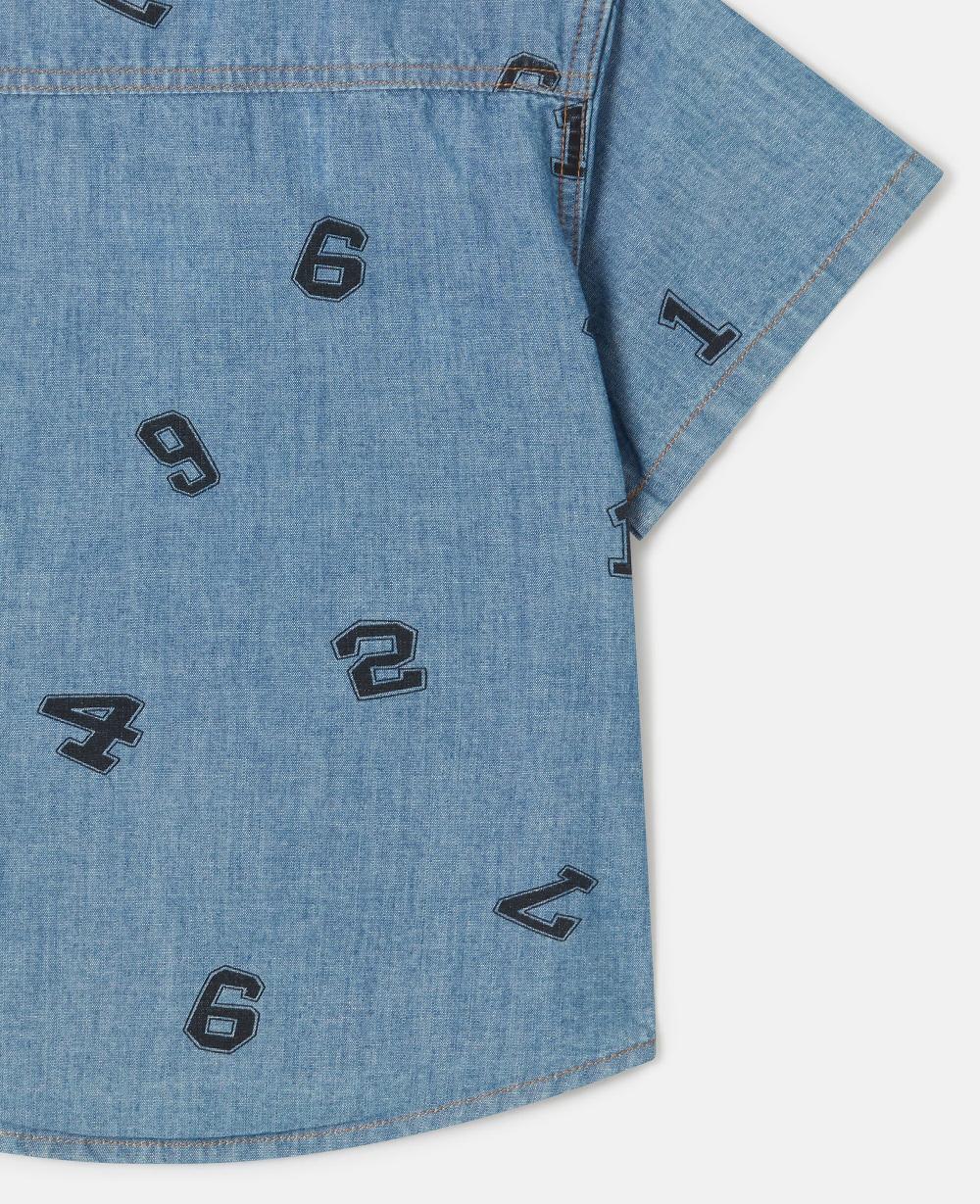 Stella Numbers Print Denim Shirt