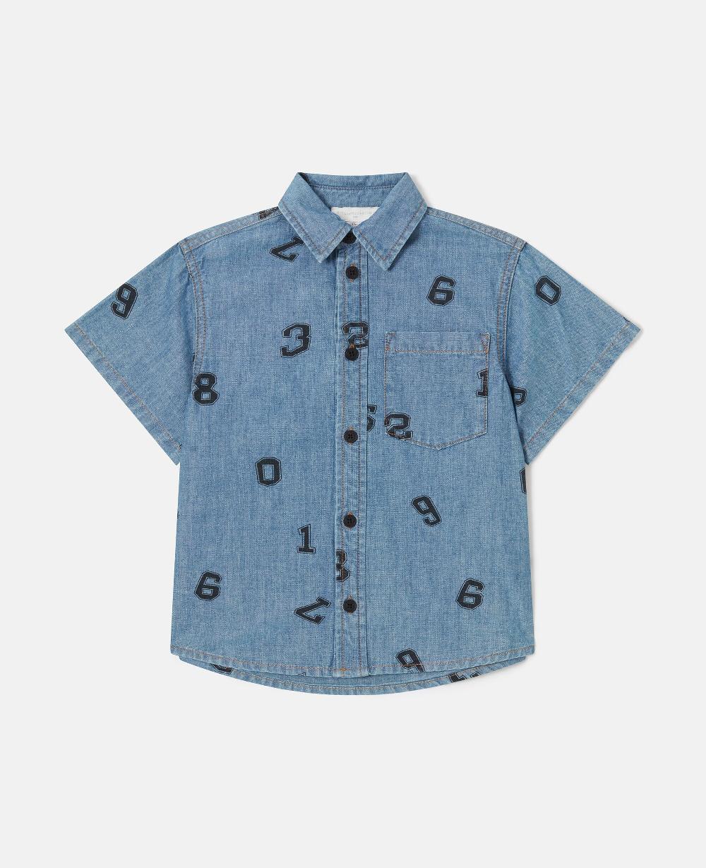 stella Numbers Print Denim Shirt