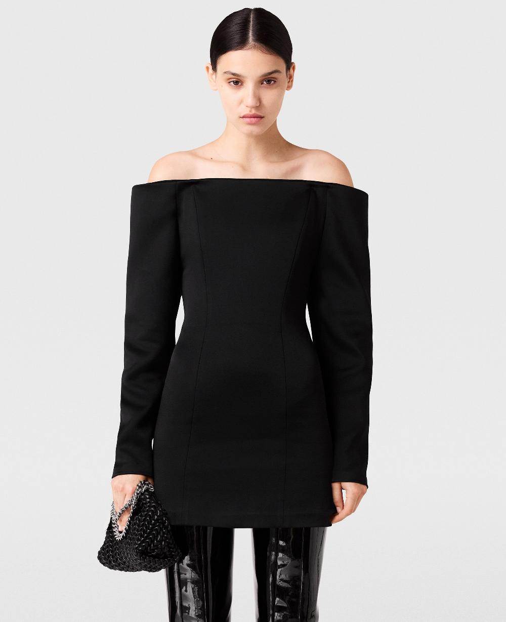 Stella Off-Shoulder Long-Sleeve Mini Dress