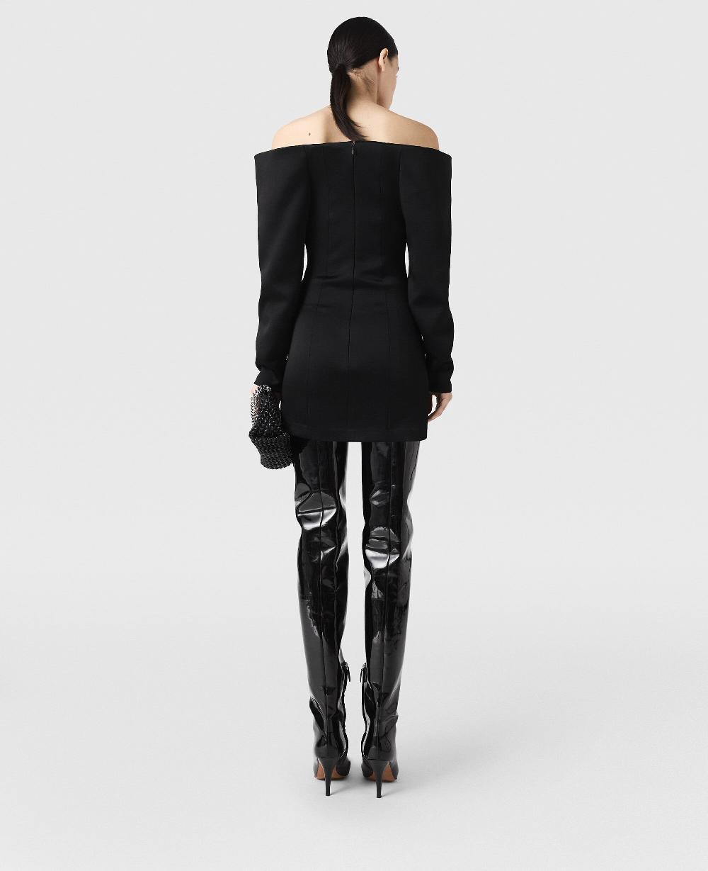 Stella Off-Shoulder Long-Sleeve Mini Dress