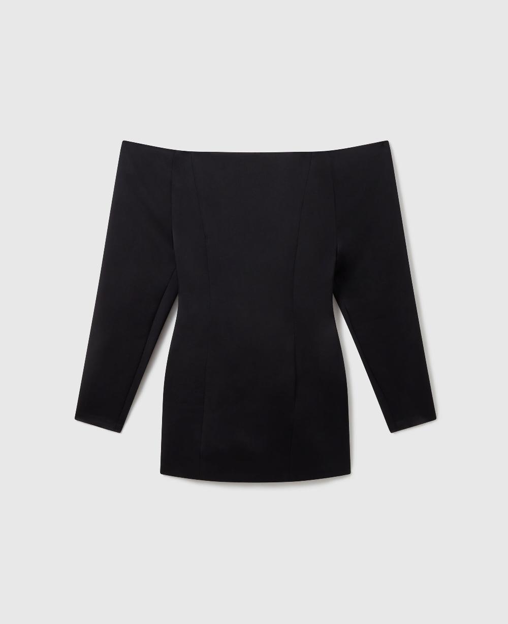 stella Off-Shoulder Long-Sleeve Mini Dress