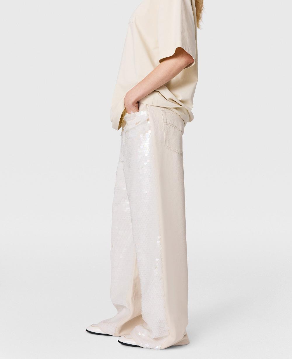 Stella Opalescent Sequin Wide-Leg Jeans