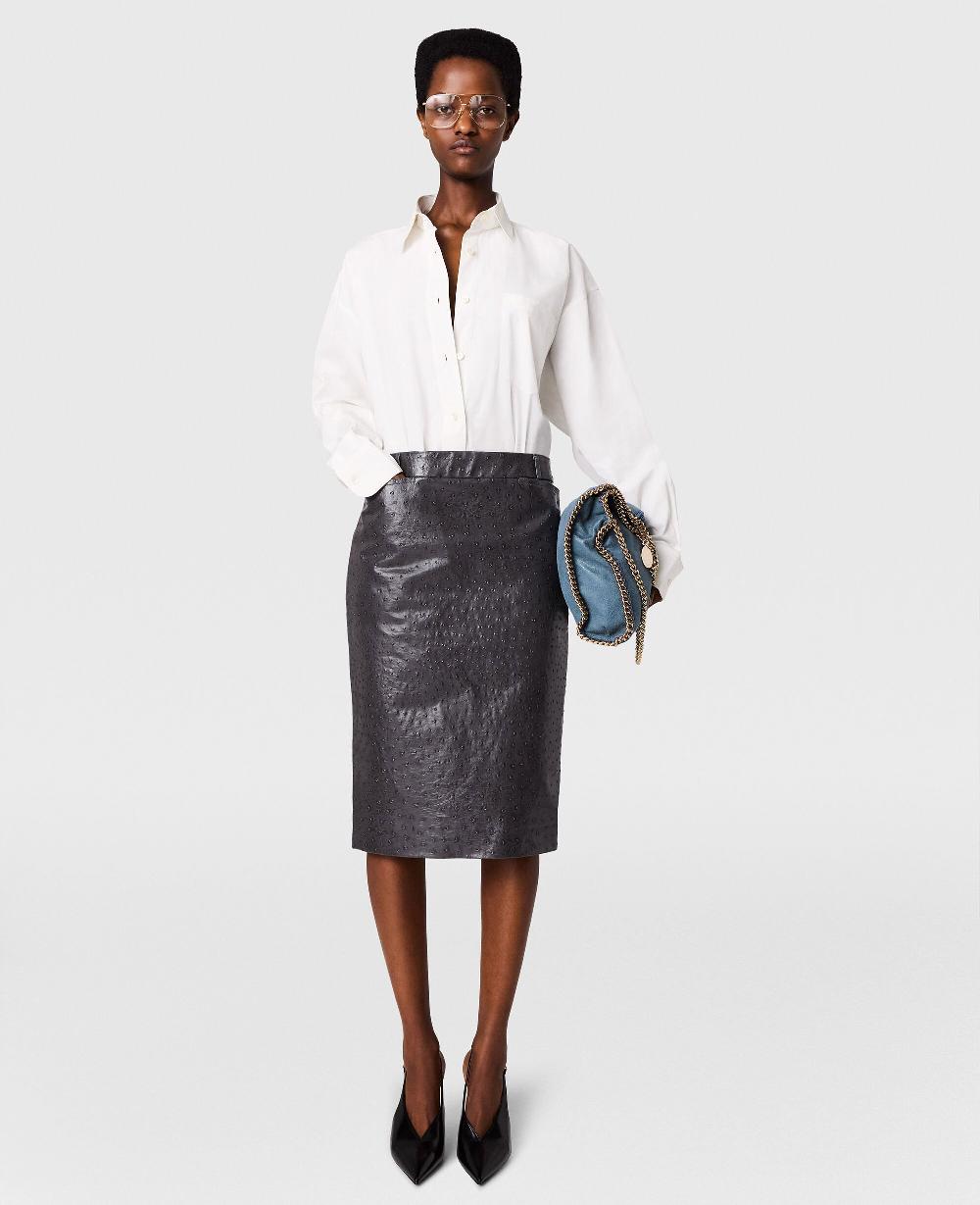Stella Ostrich Texture Midi Skirt