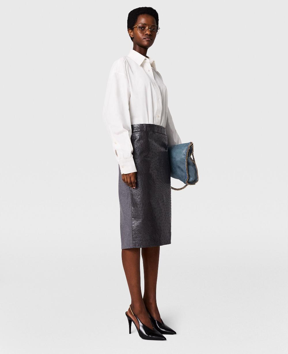 Stella Ostrich Texture Midi Skirt