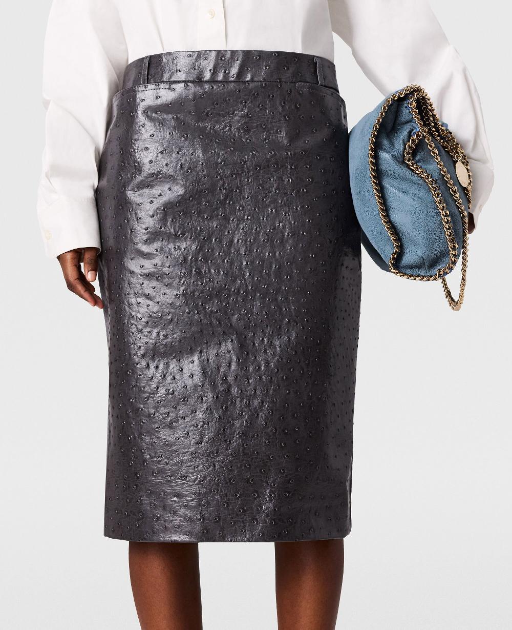 Stella Ostrich Texture Midi Skirt
