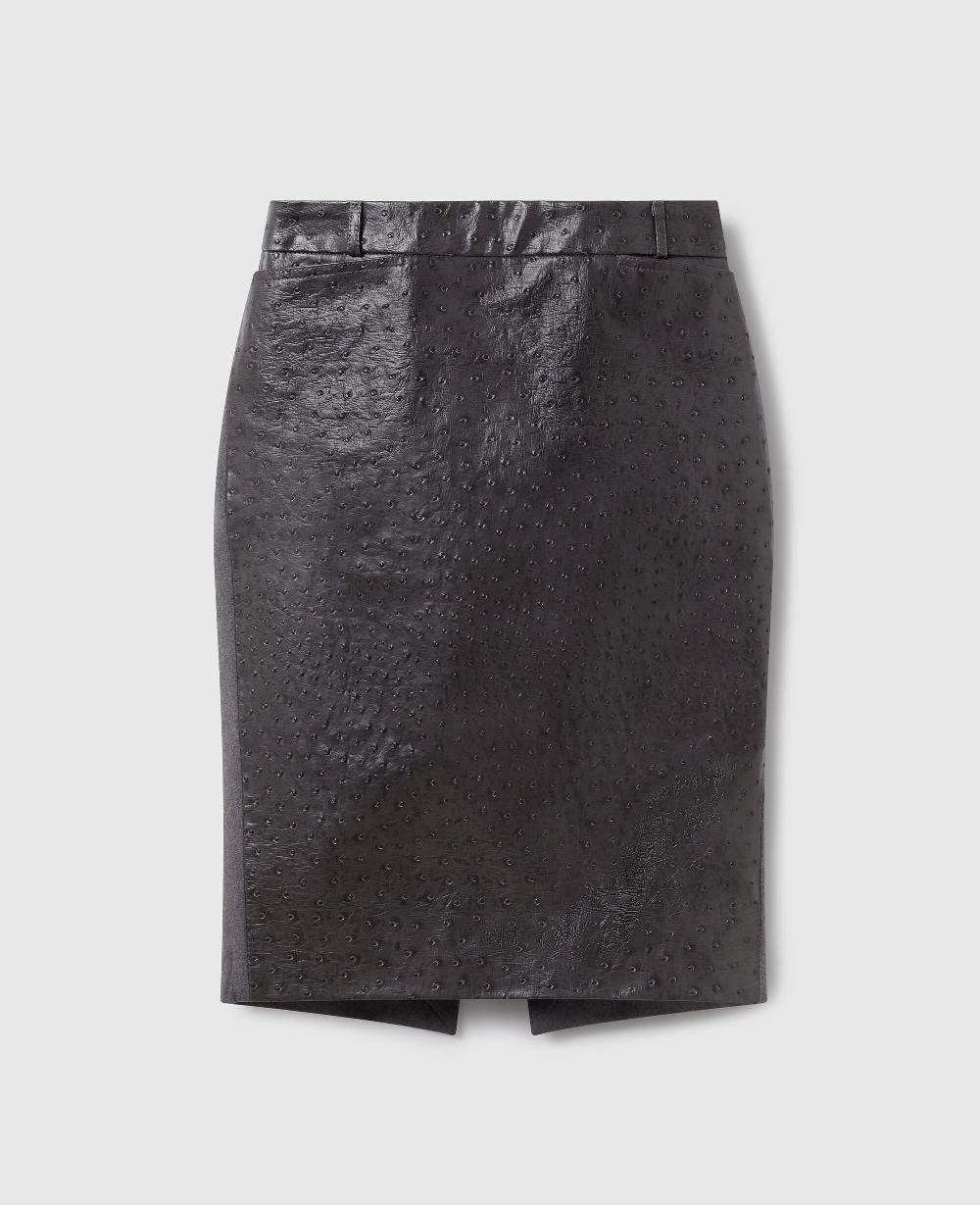 stella Ostrich Texture Midi Skirt