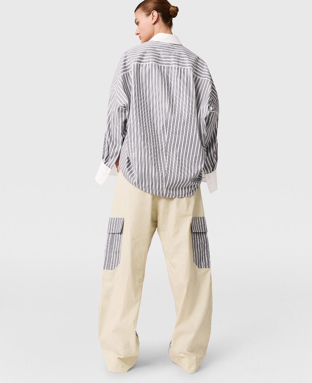 Stella Oversized Mixed Stripe Cargo Trousers