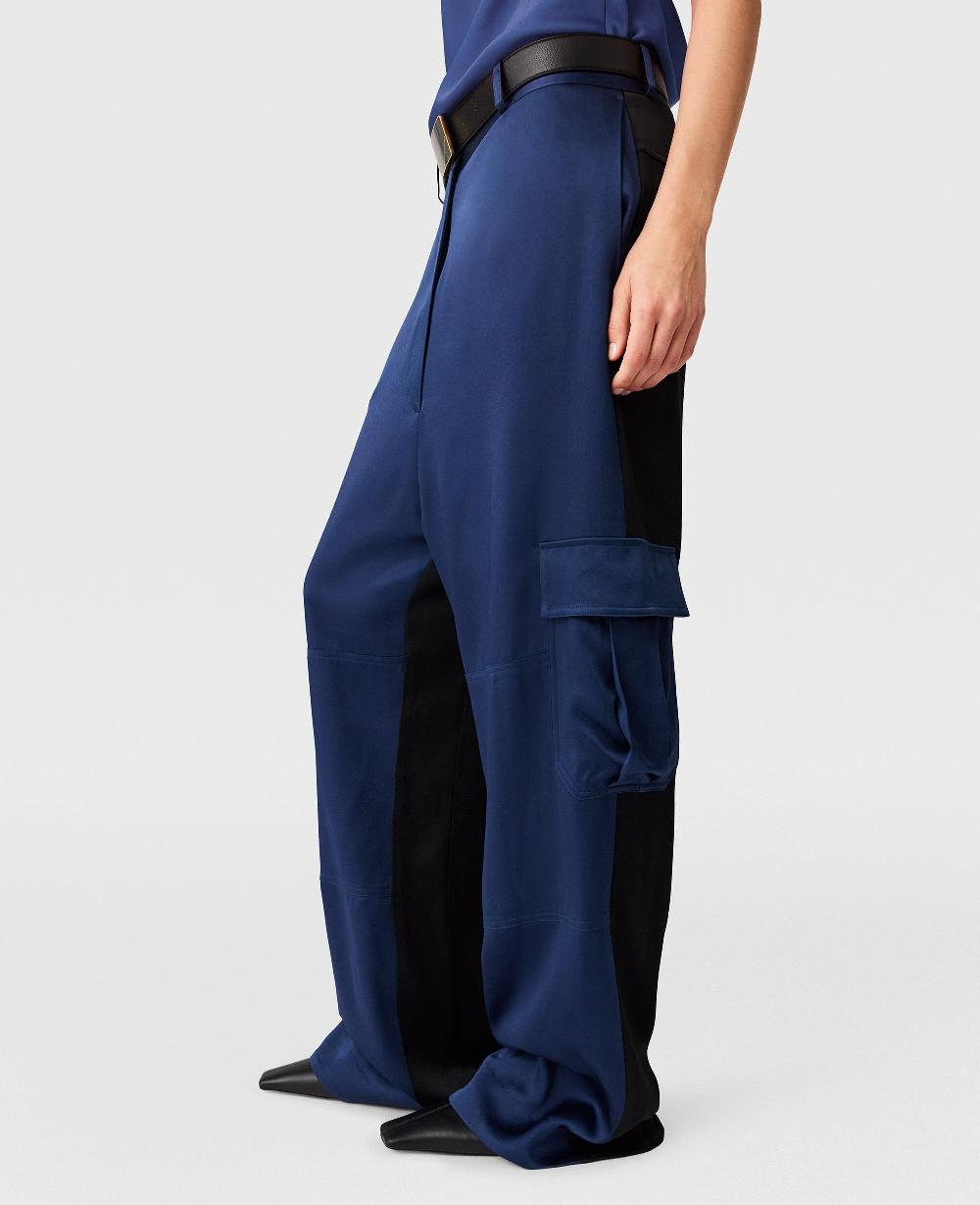 Stella Oversized Satin Cargo Trousers