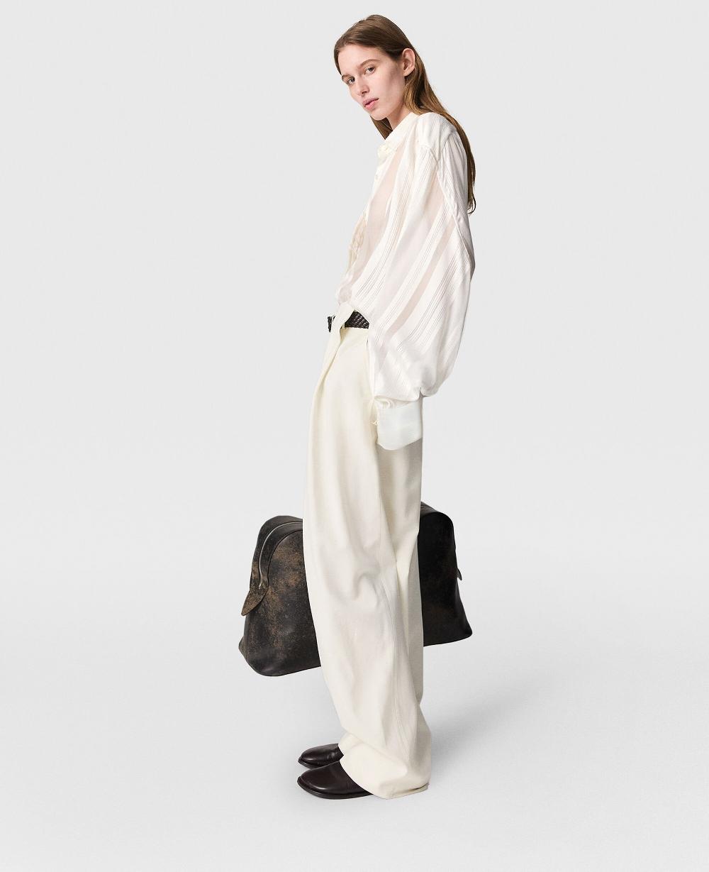 Stella Oversized Sheer Striped Paneled Shirt