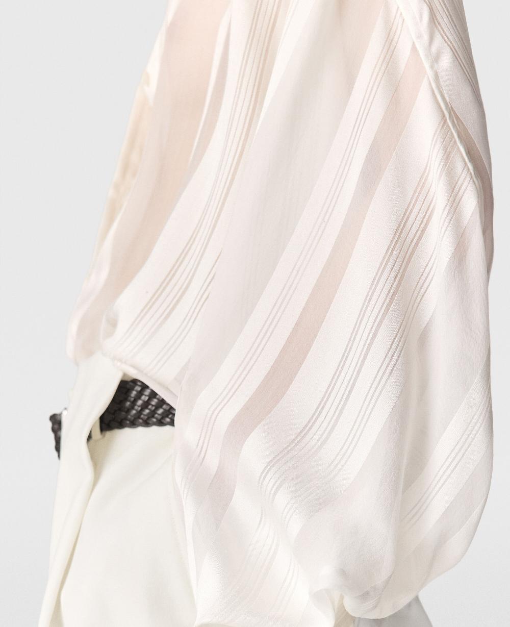 Stella Oversized Sheer Striped Paneled Shirt