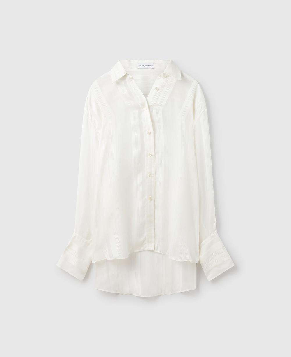 stella Oversized Sheer Striped Paneled Shirt