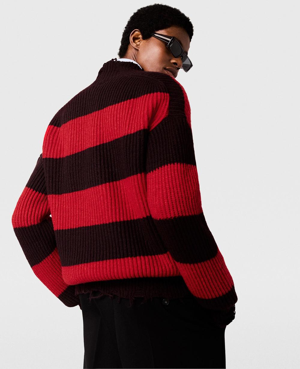 Stella Oversized Striped V-Neck Sweater