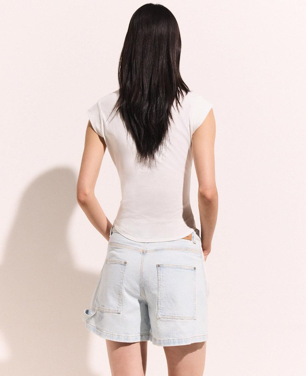 Stella Paneled Denim Shorts