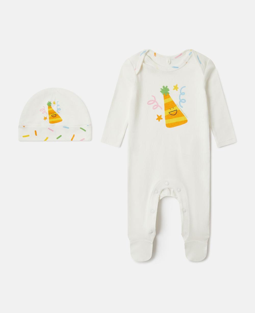 Stella Party Hat Print Hat And Romper Set