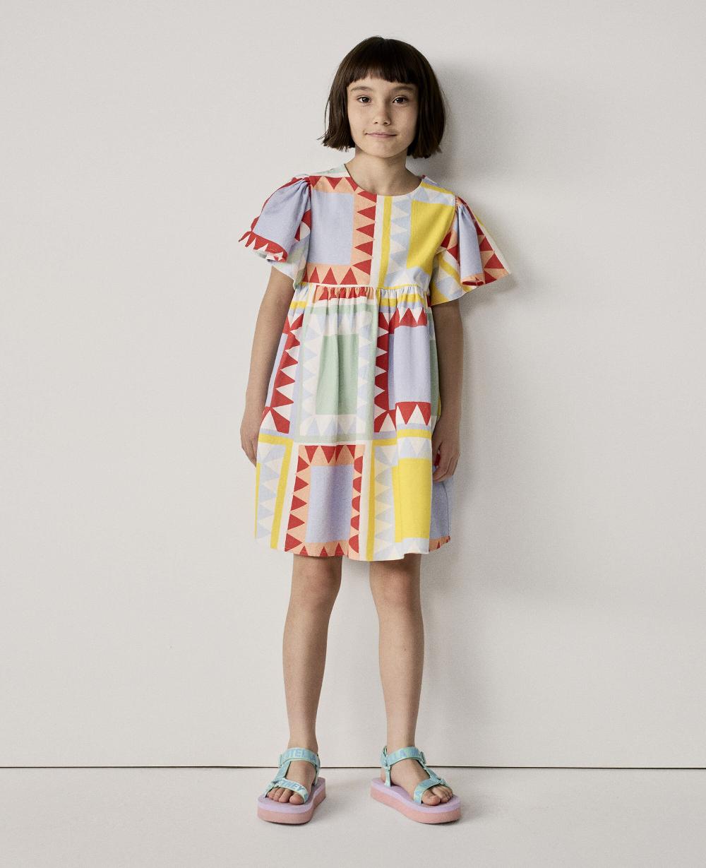 Stella Patchwork Print Short Sleeve Dress