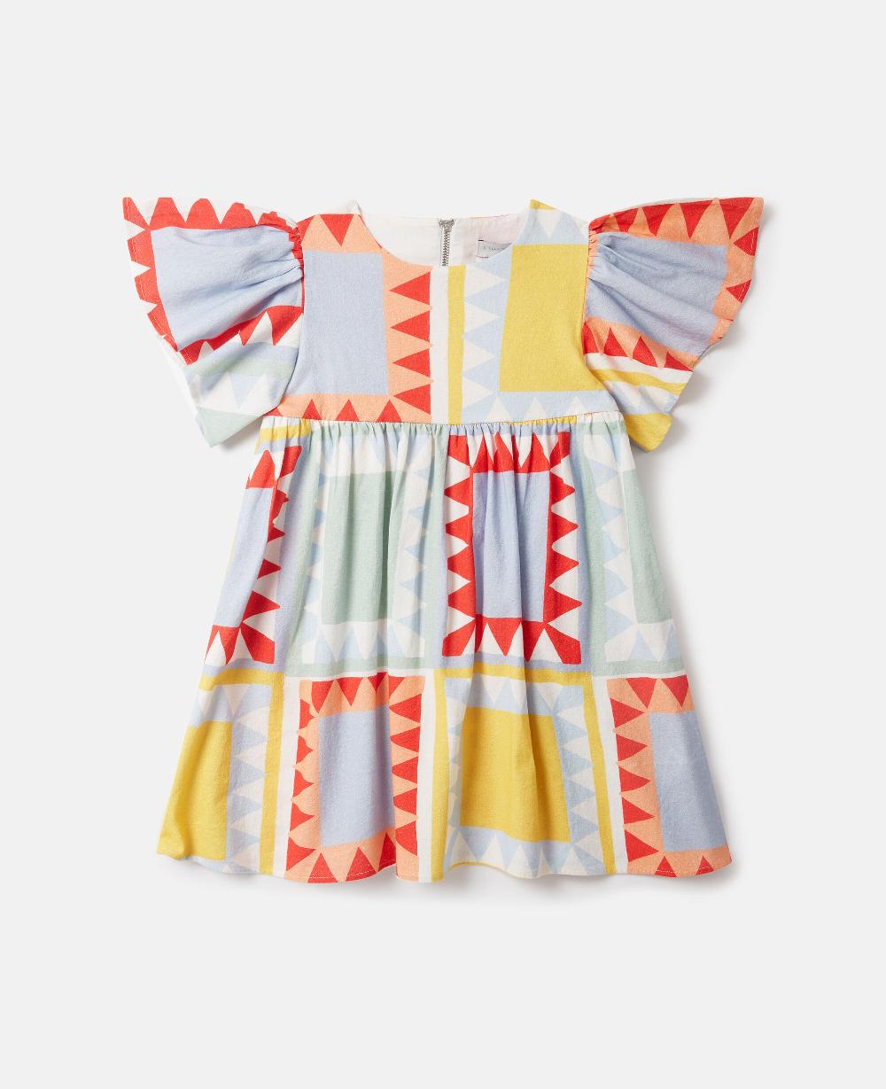 stella Patchwork Print Short Sleeve Dress