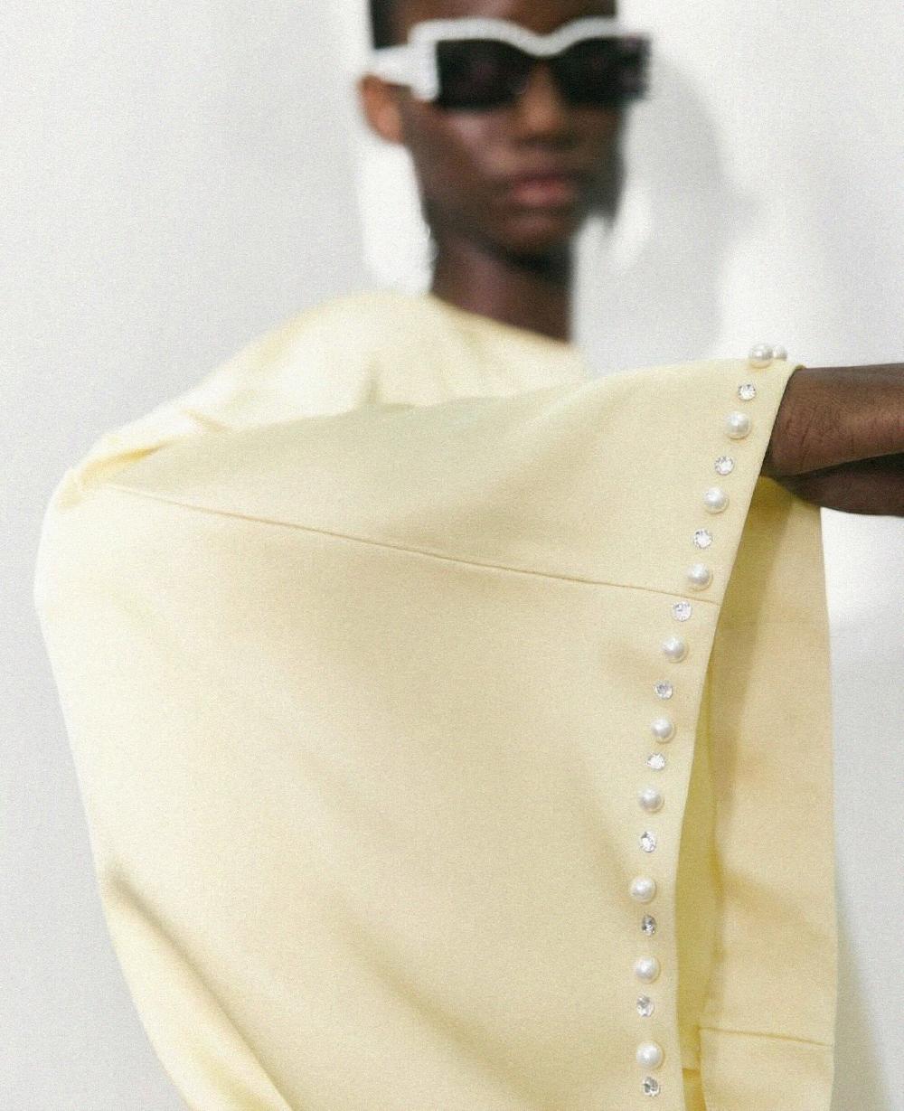 Stella Pearl-Embellished Satin Maxi Dress