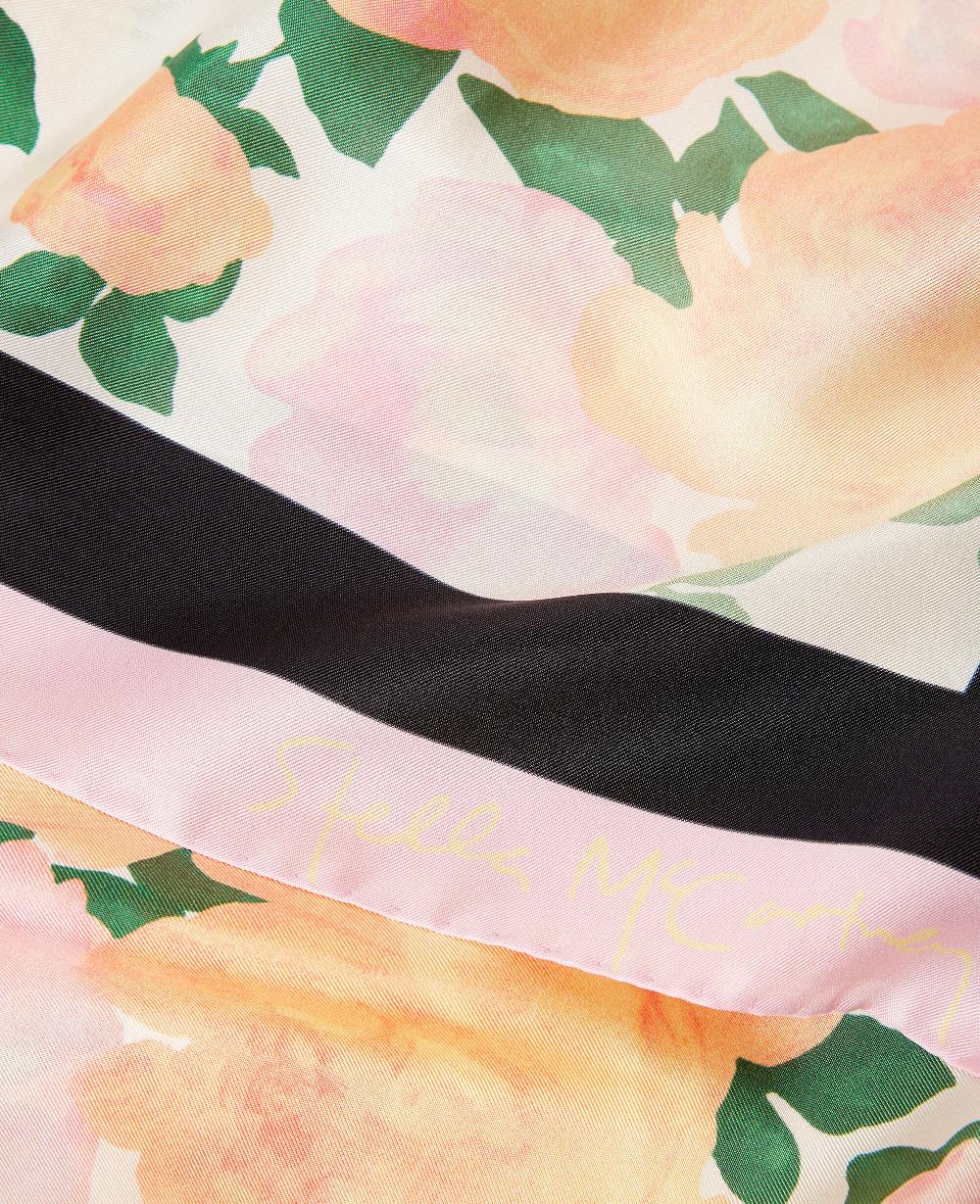 Stella Peony Print Square Scarf