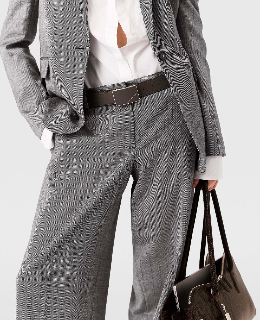 Stella Pinstripe Pleated Straight-Leg Pants