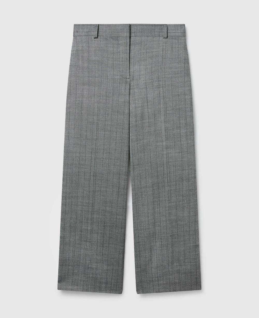 stella Pinstripe Pleated Straight-Leg Pants