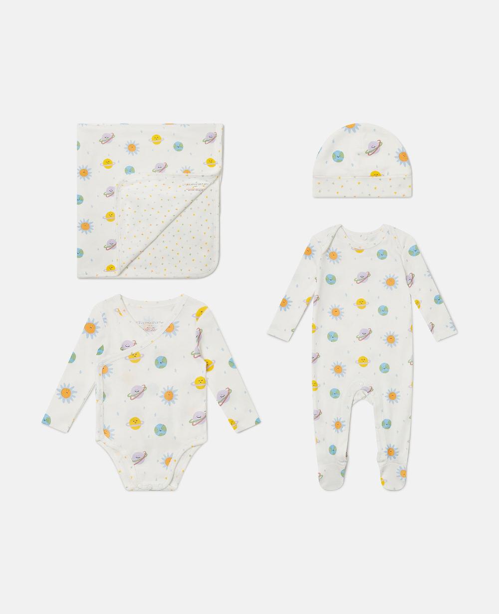 stella Planets Printed Romper Hat and Blanket Set