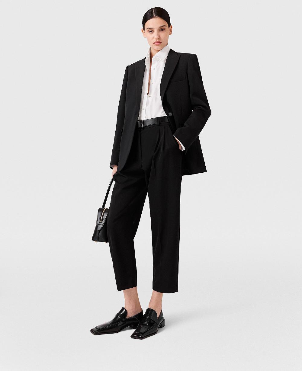 Stella Pleated High-Rise Wool Pants