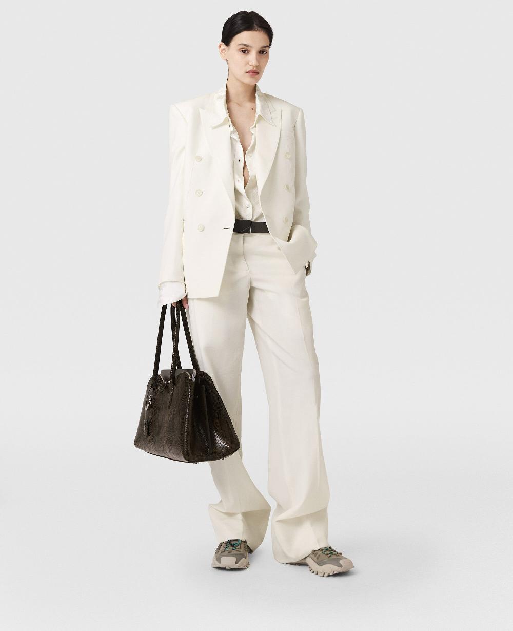 Stella Pleated Straight-Leg Pants