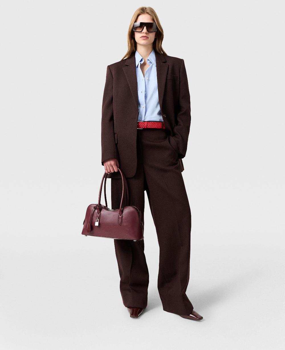 Stella Pleated Straight-Leg Pants