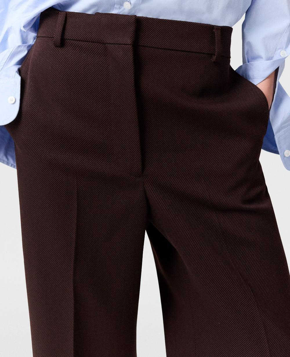 Stella Pleated Straight-Leg Pants