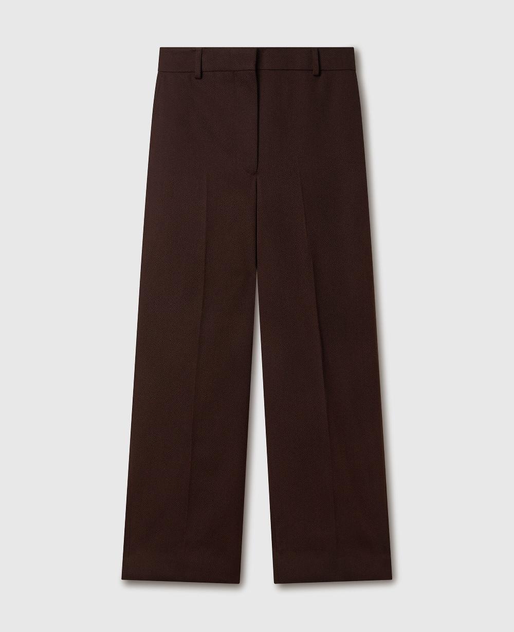 stella Pleated Straight-Leg Pants