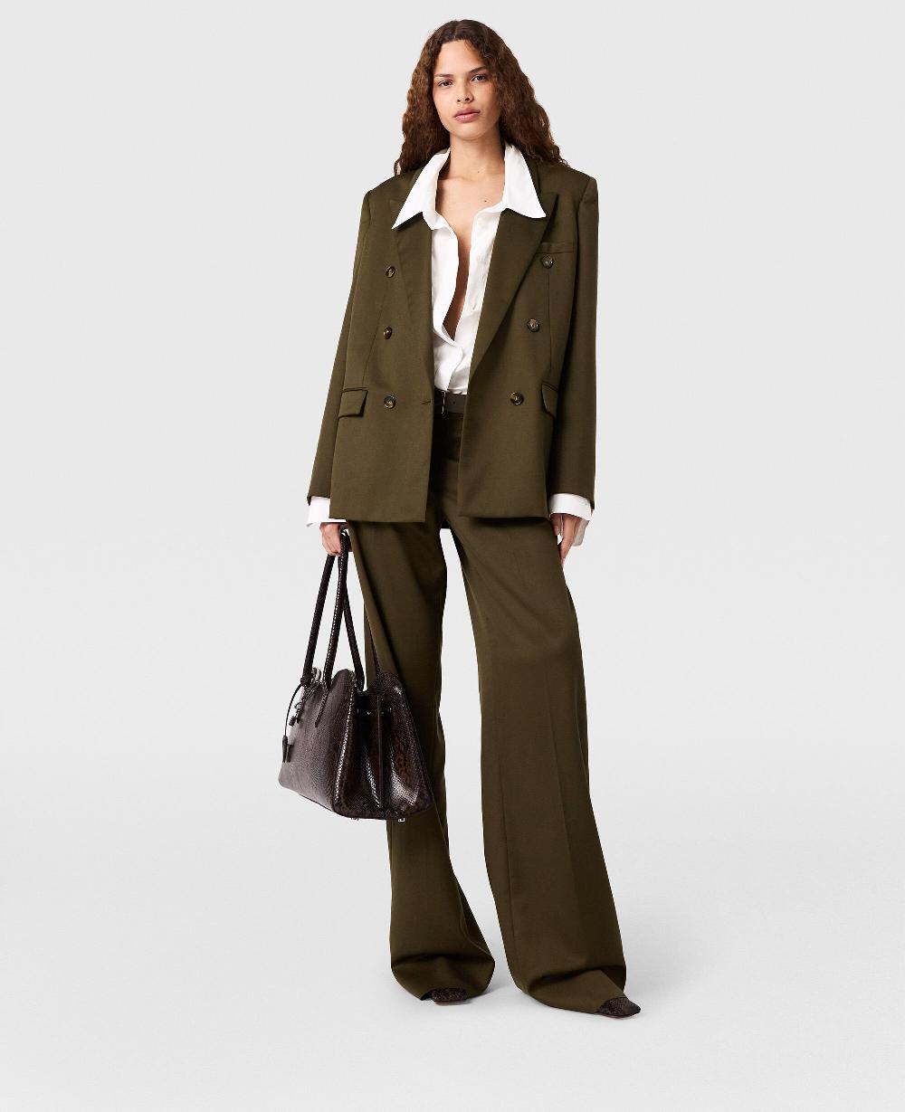 Stella Pleated Straight-Leg Pants