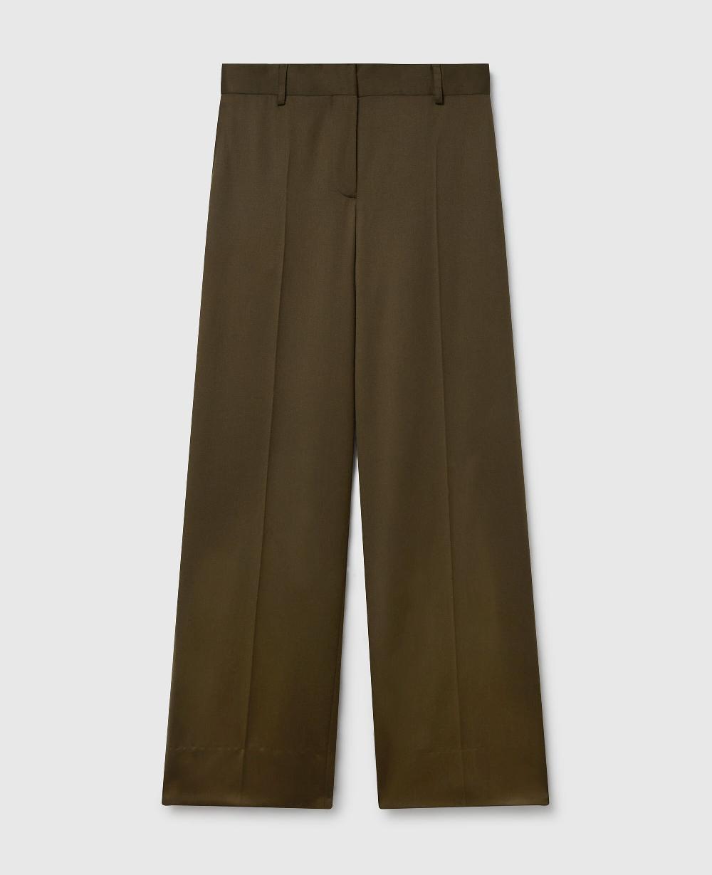 stella Pleated Straight-Leg Pants