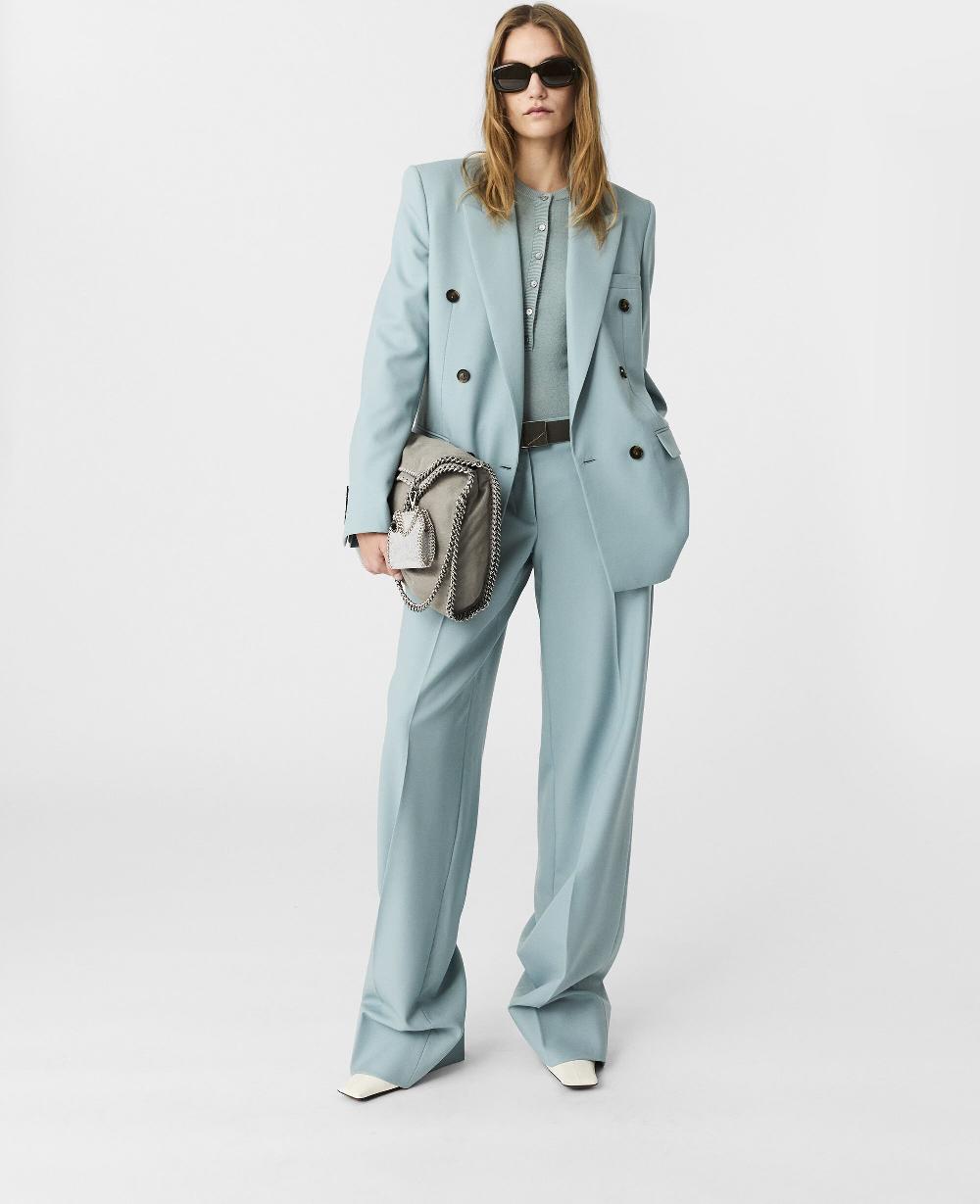 Stella Pleated Straight-Leg Pants