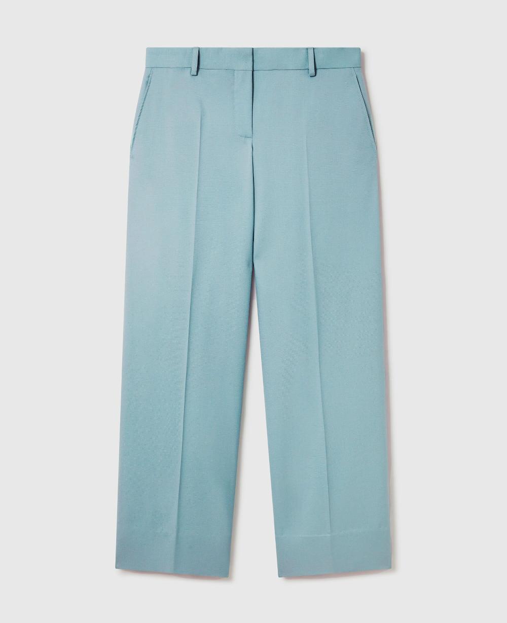 stella Pleated Straight-Leg Pants