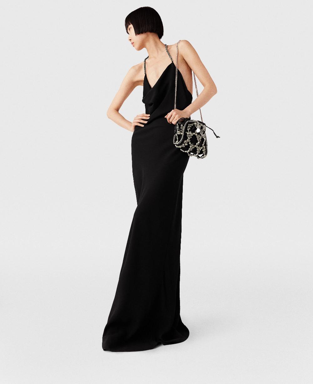 Stella Plunge Crystal Halterneck Maxi Dress